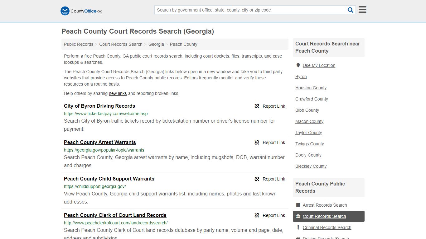 Peach County Court Records Search (Georgia) - County Office